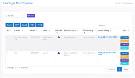 Student Final Project Management